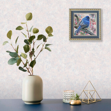 绘画 标题为“Bird of happiness” 由Sergey Suslov, 原创艺术品, 油 安装在纸板上
