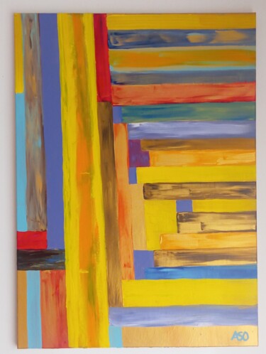 Painting titled "Home" by Alaitz Sasieta, Original Artwork, Acrylic Mounted on Wood Stretcher frame