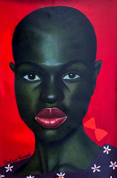 Twin (Ìbejì 1) Painting titled "Twin (Ìbejì 1)" by Feranmi Oyeleye, Original Artwork, Charcoal