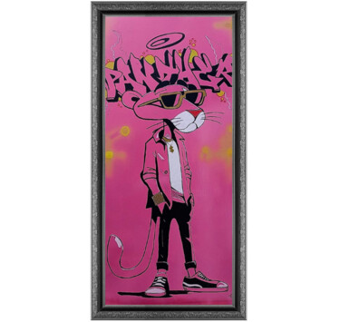 绘画 标题为“PINK PANTHER” 由Nkas, 原创艺术品, 丙烯 安装在其他刚性面板上