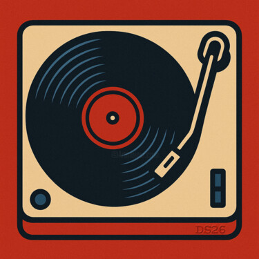 Schilderij getiteld "Vinyl Groove" door Ds 26, Origineel Kunstwerk, Digitaal Schilderwerk