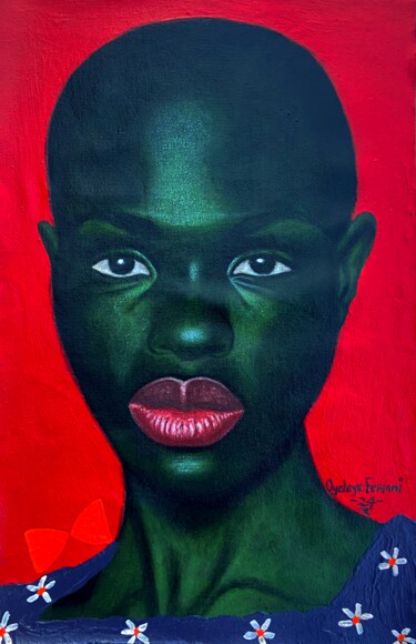 Twin (Ìbejì 2) Schilderij getiteld "Twin (Ìbejì 2)" door Feranmi Oyeleye, Origineel Kunstwerk, Houtskool