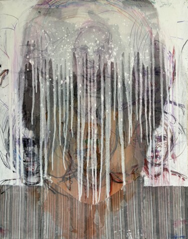 Veil of Flesh in White Peinture intitulée "Veil of Flesh in Wh…" par Gela Mikava, Œuvre d'art originale, Acrylique