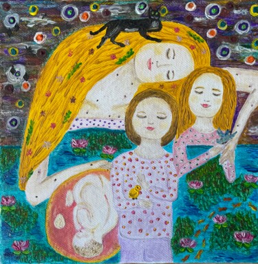 Pittura intitolato "In the Garden of So…" da Anastassiya Kotlova, Opera d'arte originale, Olio Montato su Telaio per barella…