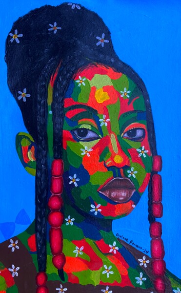 African Princess Pittura intitolato "African Princess" da Feranmi Oyeleye, Opera d'arte originale, Acrilico