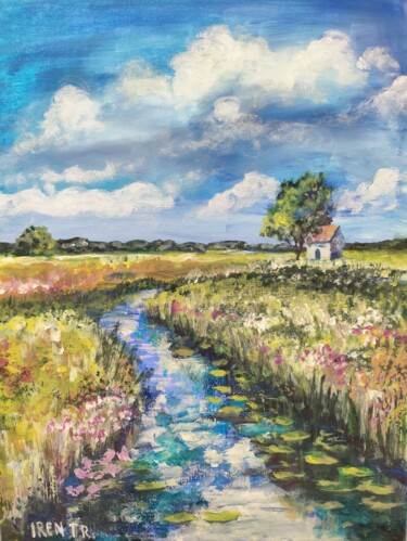 "Flowering meadow, s…" başlıklı Tablo Iren Troi tarafından, Orijinal sanat, Akrilik Ahşap Sedye çerçevesi üzerine monte edil…