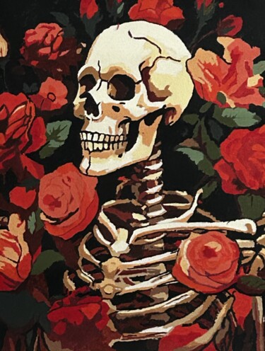 「Roses N Death」というタイトルの絵画 Joanne Millerによって, オリジナルのアートワーク, アクリル