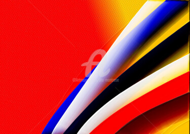 Digital Arts με τίτλο "RED" από Tira Montrese, Αυθεντικά έργα τέχνης, Ψηφιακή ζωγραφική Τοποθετήθηκε στο Ξύλινο φορείο σκελε…