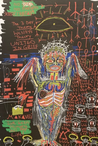 Peinture intitulée "Personal jesus" par Cecily-Rose Ceillam, Œuvre d'art originale, Marqueur