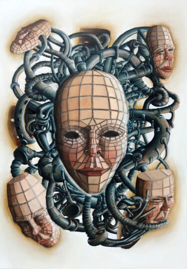 「Mechanised expressi…」というタイトルの絵画 Hugh Kerrによって, オリジナルのアートワーク, オイル