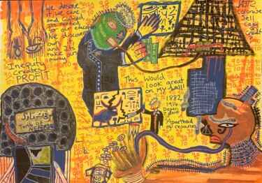 绘画 标题为“Inequity=profit” 由Cecily-Rose Ceillam, 原创艺术品, 标记
