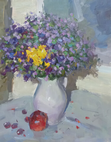Vibrant Whispers of Blooming Nostalgia Ζωγραφική με τίτλο "Vibrant Whispers of…" από Sultan Aubekerov, Αυθεντικά έργα τέχνης, Λάδι