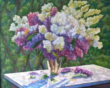 Lilac Breeze in Harmony Pittura intitolato "Lilac Breeze in Har…" da Sultan Aubekerov, Opera d'arte originale, Olio