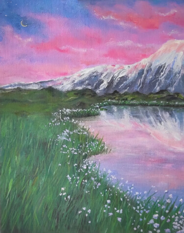 Twilight Dreamscape Serenity Painting titled "Twilight Dreamscape…" by Sultan Aubekerov, Original Artwork, Acrylic