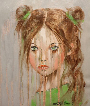 Painting titled "nina" by Donatella Marraoni, Original Artwork, Oil