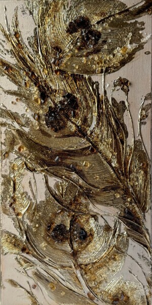 Перья павлина/peacock feathers 绘画 标题为“Перья павлина/peaco…” 由Natallia Zhurauliova (Zhurauliova_art), 原创艺术品, 丙烯 安装在木质担架架上