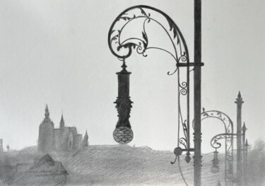 "Street lamp, Prague" başlıklı Resim Ivan Klymenko tarafından, Orijinal sanat, Kalem