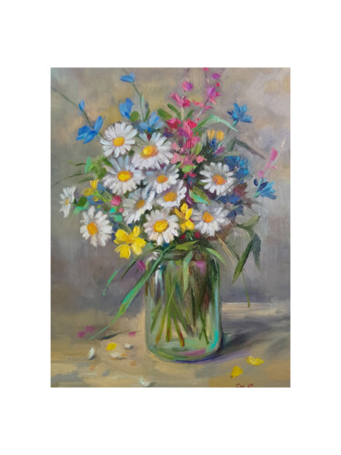 Painting titled "Painting Wildflower…" by Svetlana Semiletova, Original Artwork, Oil