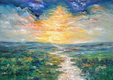 Romantic River M 1 / Oil Pintura titulada "Romantic River M 1…" por Peter Nottrott, Obra de arte original, Oleo