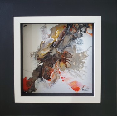 Schilderij getiteld ""Fusion organique "…" door Mariame Larour, Origineel Kunstwerk, Acryl Gemonteerd op Frame voor houten b…