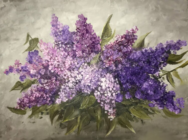 Whispers of Lilac in Bloom Pittura intitolato "Whispers of Lilac i…" da Sultan Aubekerov, Opera d'arte originale, Olio