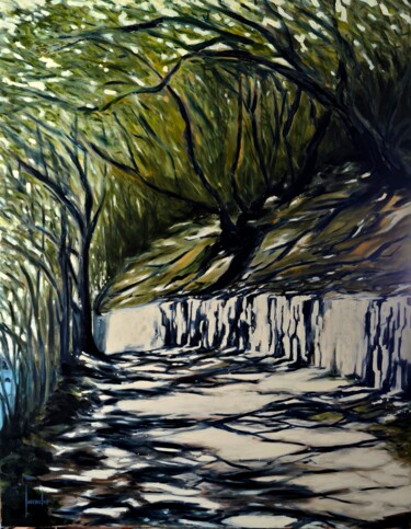 Pintura intitulada "VERS LA BAIE DE MOU…" por Loïc Gourmelen, Obras de arte originais, Óleo Montado em Armação em madeira