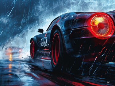 "Racing Car_1552" başlıklı Dijital Sanat Frederic Racaud tarafından, Orijinal sanat, AI tarafından oluşturulan görüntü