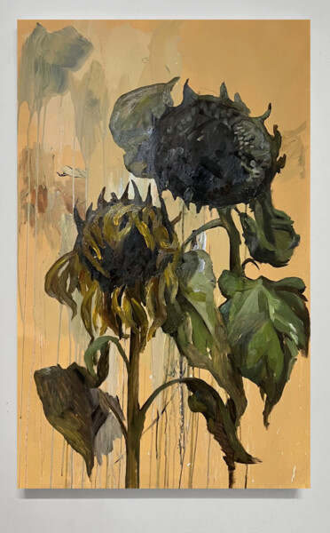Peinture intitulée "Sunflower 14" par Rosi Roys, Œuvre d'art originale, Huile