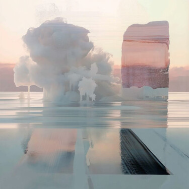 제목이 "White clouds on Pin…"인 디지털 아트 Milouu로, 원작, 2D 디지털 작업