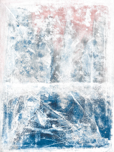 Картина под названием "Dawn and Ice – abst…" - Vika Maksimenkova, Подлинное произведение искусства, Акрил Установлен на Дере…