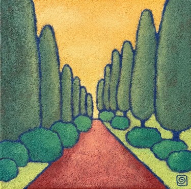 Protected Path 绘画 标题为“Protected Path” 由Anni Tait, 原创艺术品, 丙烯 安装在木质担架架上