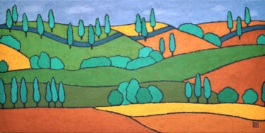 Floating Landscape / Schwebende Landschaft 绘画 标题为“Floating Landscape…” 由Anni Tait, 原创艺术品, 丙烯 安装在木质担架架上