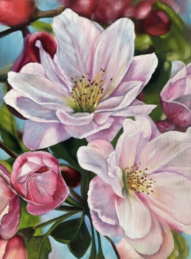 Whispers of Bloom Pittura intitolato "Whispers of Bloom" da Sultan Aubekerov, Opera d'arte originale, Olio