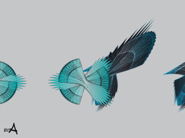 Digital Arts titled "Blue bird" by Oksana Budnichenko, Original Artwork, Digital Painting
