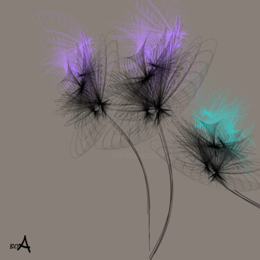数字艺术 标题为“Garlic flowers” 由Oksana Budnichenko, 原创艺术品, 数字油画