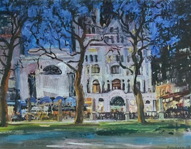 Pittura intitolato "Leicester Square at…" da Lena Kurovska, Opera d'arte originale, Acrilico