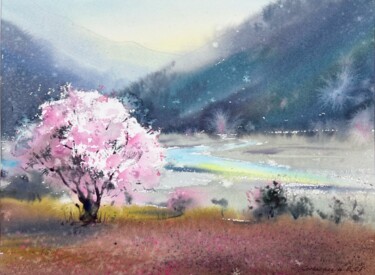 A Tree Called Joy Schilderij getiteld "A Tree Called Joy" door Eugenia Gorbacheva, Origineel Kunstwerk, Aquarel