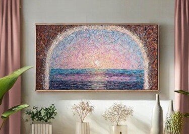 When the Light Returns – Large Abstract Sunrise Painting Pintura titulada "When the Light Retu…" por Nadiia Antoniuk, Obra de arte original, Acrílico