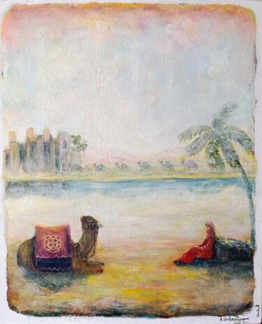 제목이 "Caravan (Mirage)"인 미술작품 Shorena Mosiashvili로, 원작, 기름 나무 들것 프레임에 장착됨