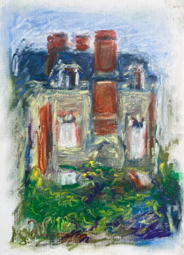 绘画 标题为“Le Château du parc…” 由Dimitri Vincent, 原创艺术品, 粉彩