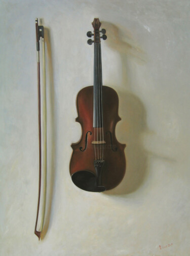 Painting titled ""Violin. The Music…" by Tatiana Mcwethy, Original Artwork, Oil