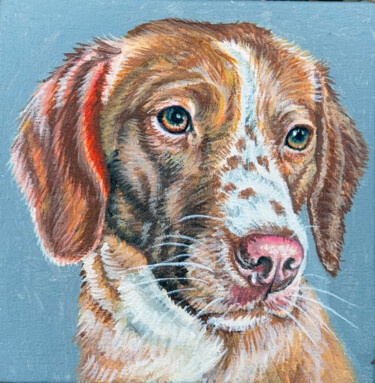 Portrait of a red dog. For children Painting titled "Portrait of a red d…" by Antonina Pavlic, Original Artwork, Acrylic