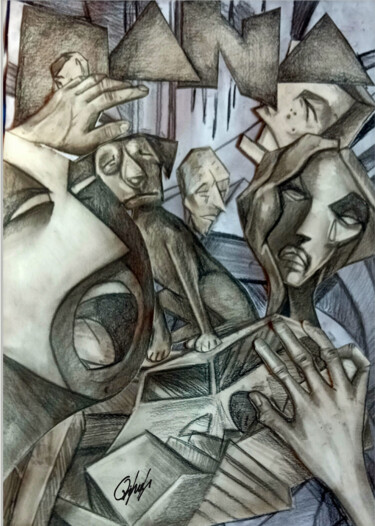 拼贴 标题为“THE DANA” 由Luis Garcia Orihuela, 原创艺术品, 木炭