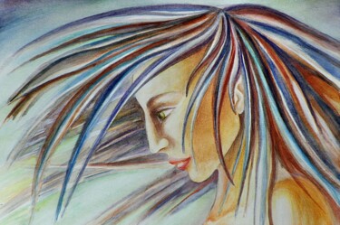 绘画 标题为“Purpose – a woman's…” 由Olga Milova, 原创艺术品, 水彩 安装在木板上