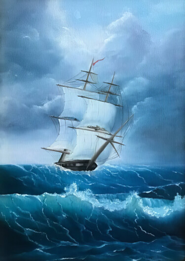 "Braving the Tempest" başlıklı Tablo Anton Soldatov tarafından, Orijinal sanat, Akrilik