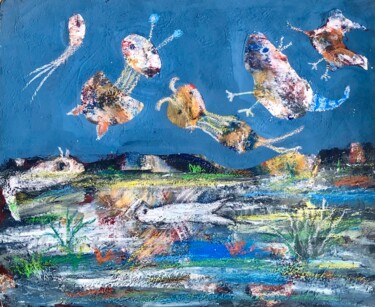 Pittura intitolato "Dünyayı Sarmış" da Ahmet Öcal, Opera d'arte originale, Acrilico