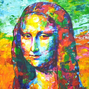 绘画 标题为“Mona Lisa 2” 由Iryna Kastsova, 原创艺术品, 丙烯 安装在木质担架架上