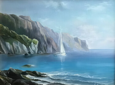 Whispers of Tranquil Coastal Escape Painting titled "Whispers of Tranqui…" by Anton Soldatov, Original Artwork, Oil