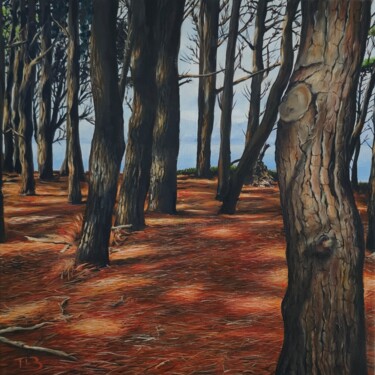 제목이 "L'étrange bois de P…"인 미술작품 Thierry Le Boulanger로, 원작, 기름 나무 들것 프레임에 장착됨