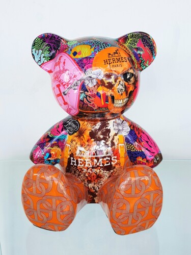 Скульптура под названием "Teddy Hermès" - Naor 26, Подлинное произведение искусства, Смола